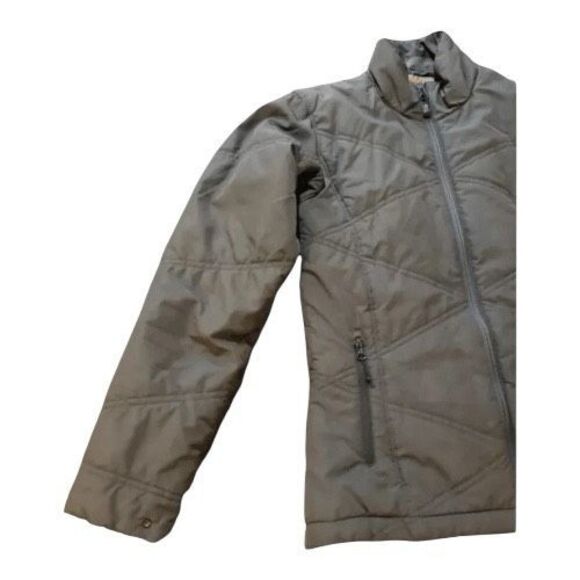 Merrell Women Grey Turtleneck Jacket Size XS Full Zip Puffer Jacket Zip-Pockets - Picture 3 of 10